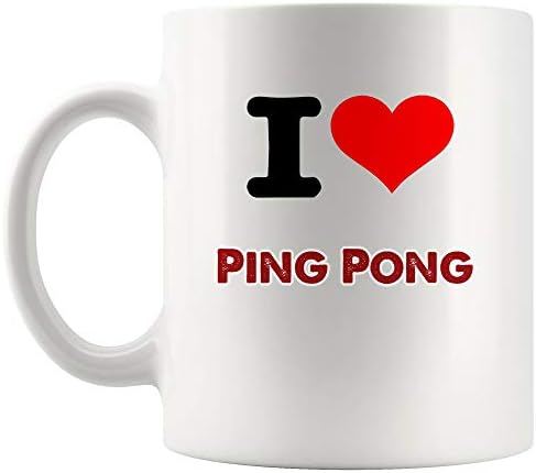אני אוהב פינג פונג ספל קפה כוס קפה ספלי תה מתנה | אכלו שינה רעיונות חוזרים על ילדים ילדים משחק פינג-פונג שחקן מאהב מצחיק גברים נשים אמירות